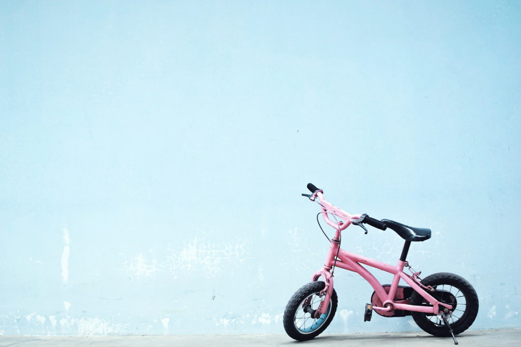 Pink girl's bicycle